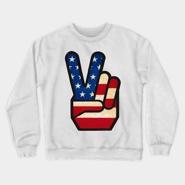 Vintage Peace in America Crewneck Sweatshirt by Hilda74